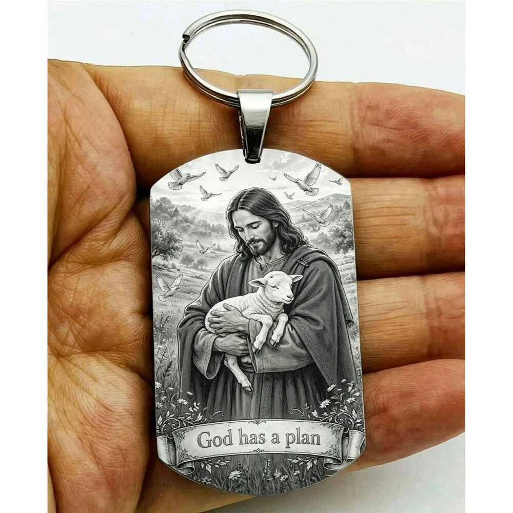 Plan God Lord Jesus Christ Stainless Keychain Reminder Faith Bless Believe